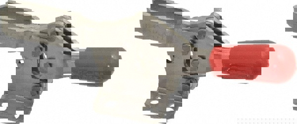 Manual Hold-Down Toggle Clamp: Horizontal, 150 lb Capacity, U-Bar, Flanged Base